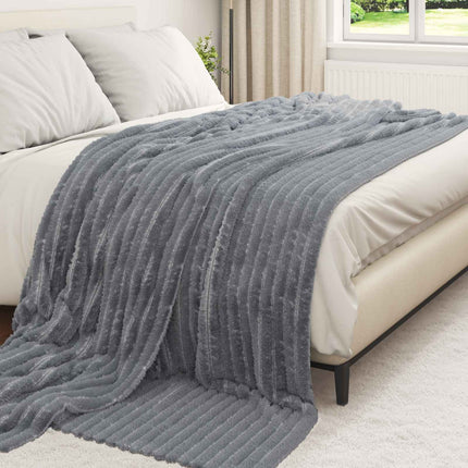 Throw tæppe Mørkegrå 270 x 240 cm Fleece