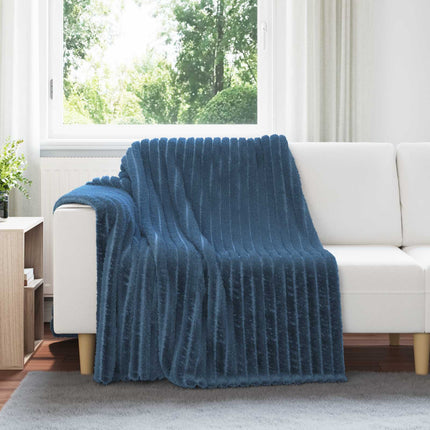 Throw tæppe Mørkeblå 200 x 150 cm Fleece