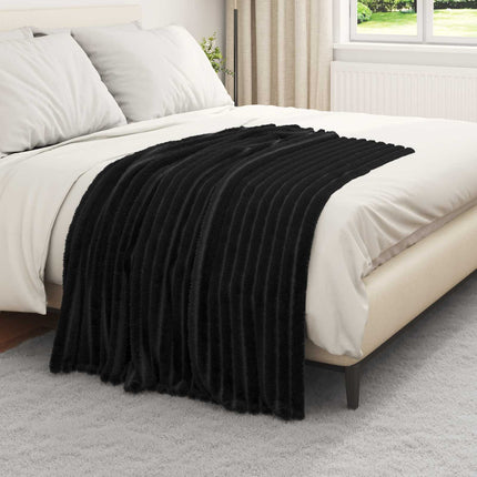Throw tæppe Sort 150 x 130 cm Fleece
