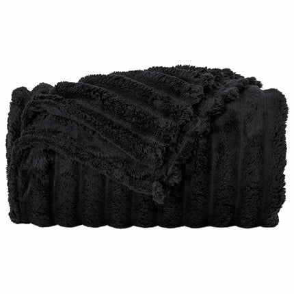 Throw tæppe Sort 150 x 130 cm Fleece