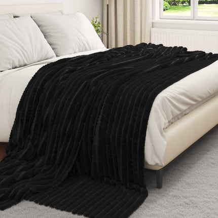 Throw tæppe Sort 240 x 220 cm Fleece