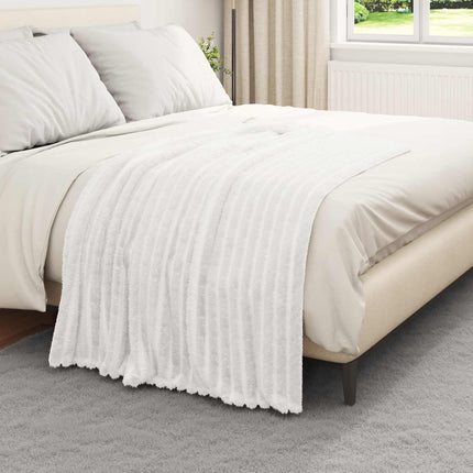 Throw tæppe Hvid 150 x 130 cm Fleece
