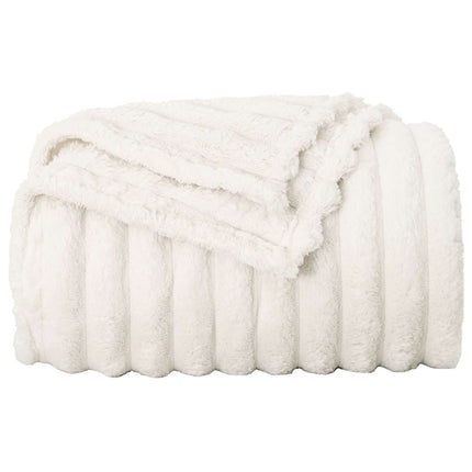 Throw tæppe Creme 150 x 130 cm Fleece