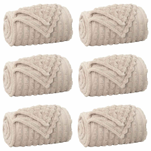 Kastetæpper 6 pcs Beige 200 x 150 cm Fleece