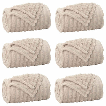 Kastetæpper 6 pcs Beige 270 x 240 cm Fleece