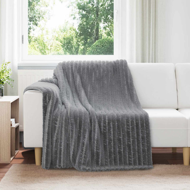 Kastetæpper 6 pcs Mørkegrå 200 x 150 cm Fleece