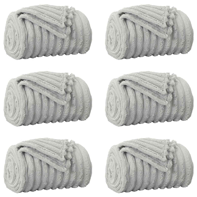 Kastetæpper 6 pcs Grå 240 x 220 cm Fleece