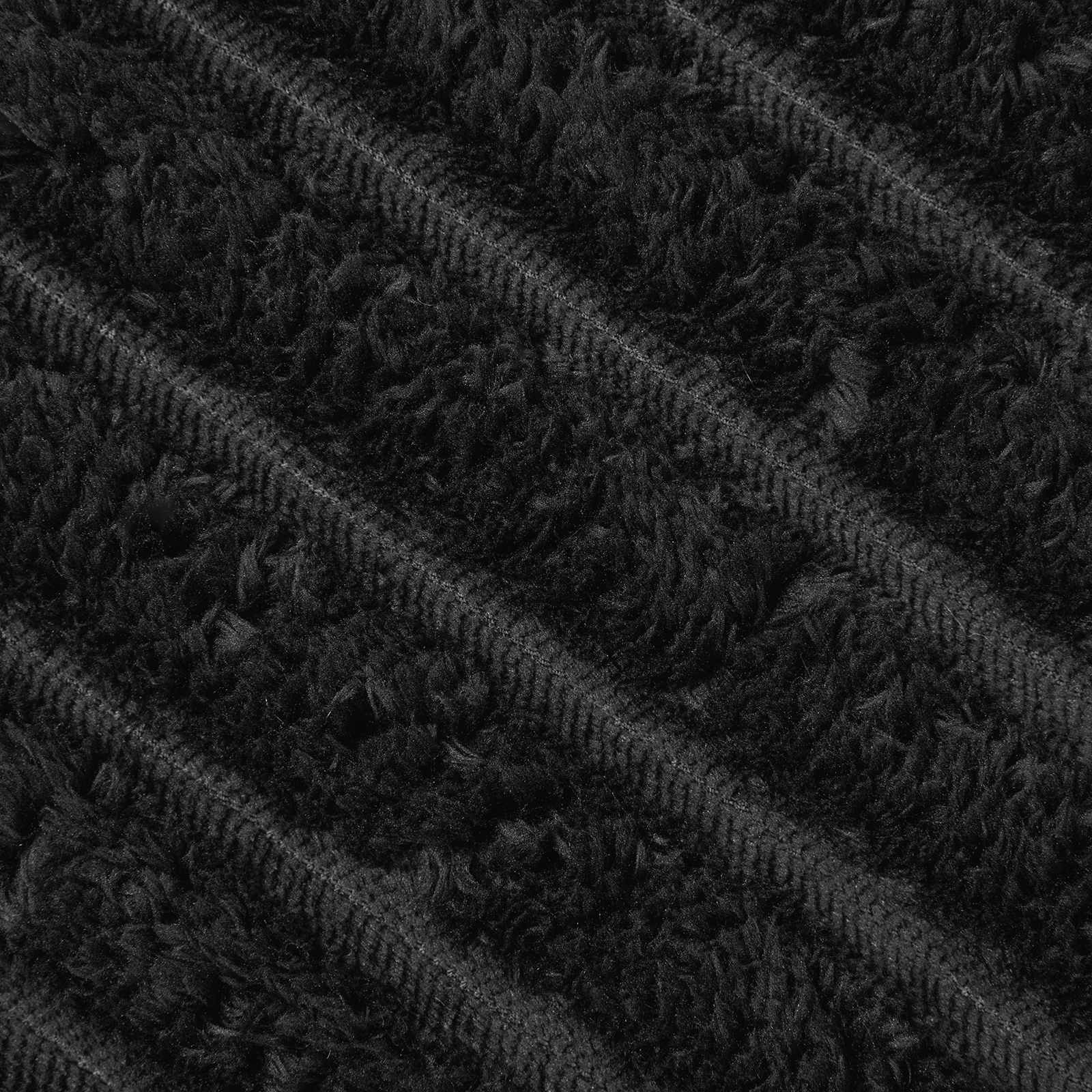 Kastetæpper 6 pcs Sort 200 x 150 cm Fleece