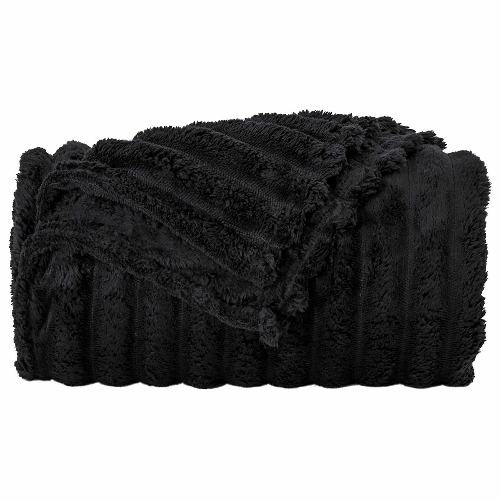 Kastetæpper 6 pcs Sort 200 x 150 cm Fleece