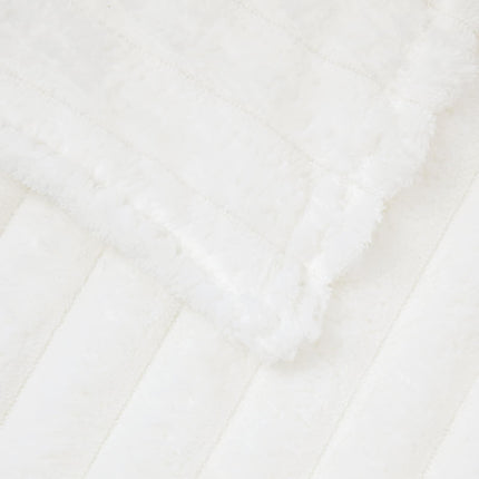 Kastetæpper 6 pcs Hvid 200 x 150 cm Fleece