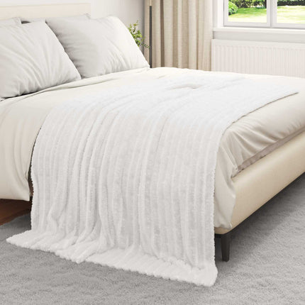 Kastetæpper 6 pcs Hvid 200 x 150 cm Fleece