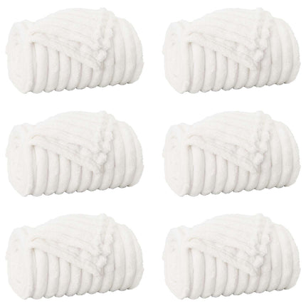 Kastetæpper 6 pcs Hvid 240 x 220 cm Fleece