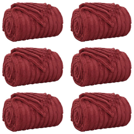 Kastetæpper 6 stk. Bordeaux Rød 200 x 150 cm 4.75 kg Fleece