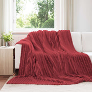 Kastetæpper 6 pcs Bordeaux Rød 270 x 240 cm Fleece