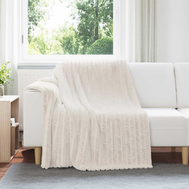 Kastetæpper 6 pcs Creme 200 x 150 cm Fleece