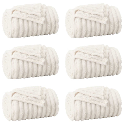 Kastetæpper 6 pcs Creme 240 x 220 cm Fleece