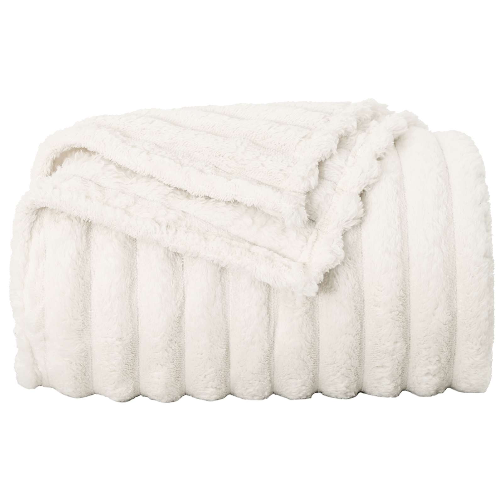 Kastetæpper 6 pcs Creme 270 x 240 cm Fleece