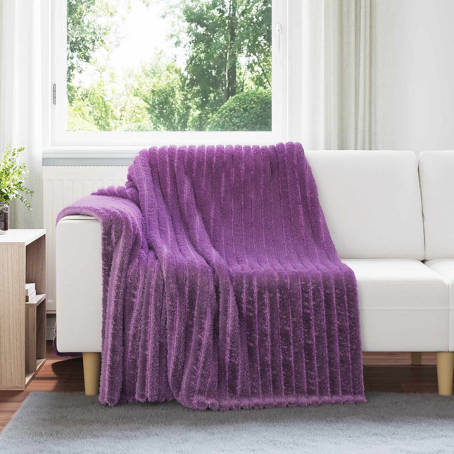 Kastetæpper 6 pcs Lilla 200 x 150 cm Fleece