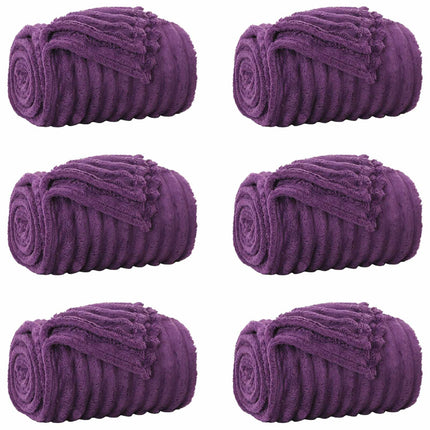 Kastetæpper 6 stk. Lilla 200 x 150 cm 4.75 kg Fleece