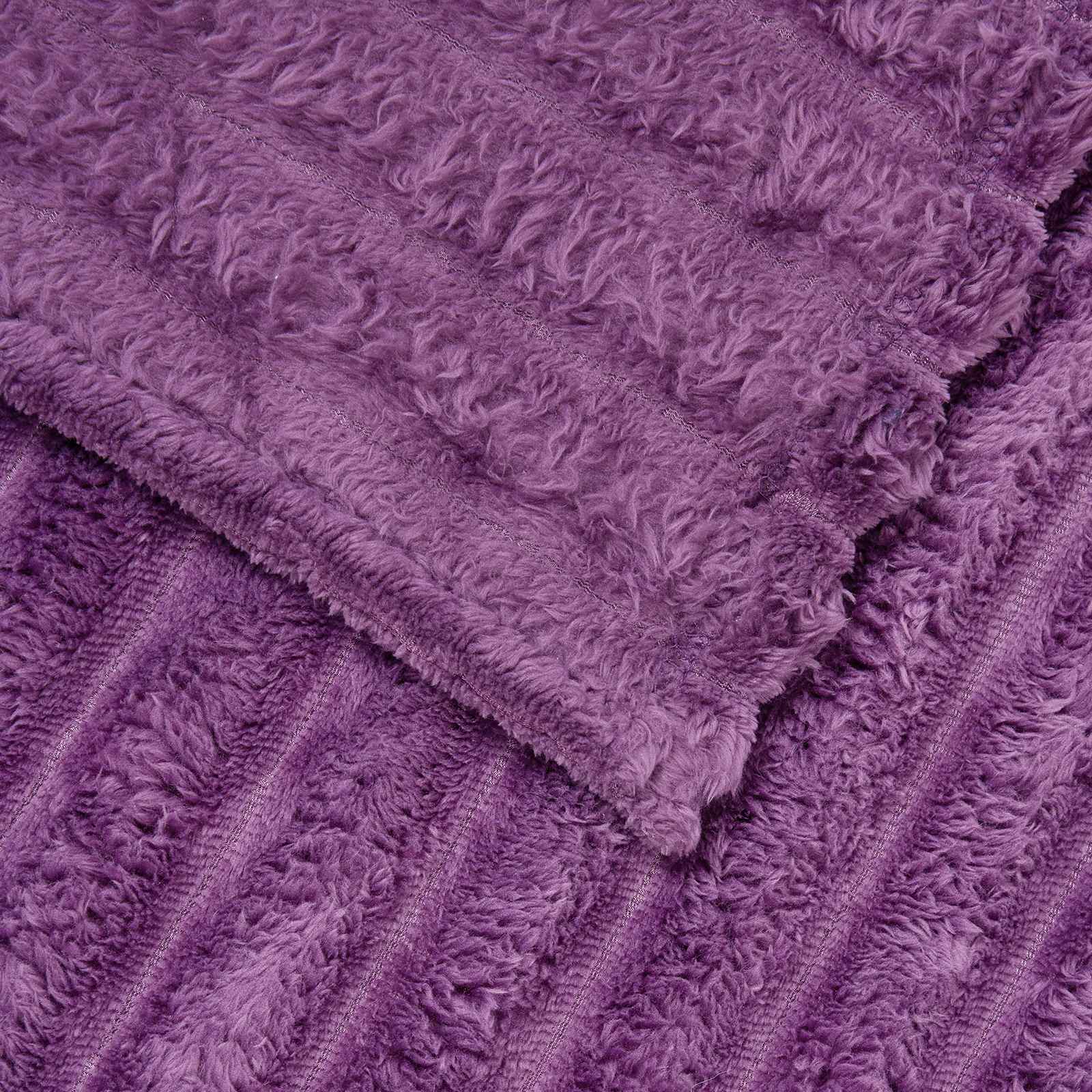 Kastetæpper 6 pcs Lilla 270 x 240 cm Fleece