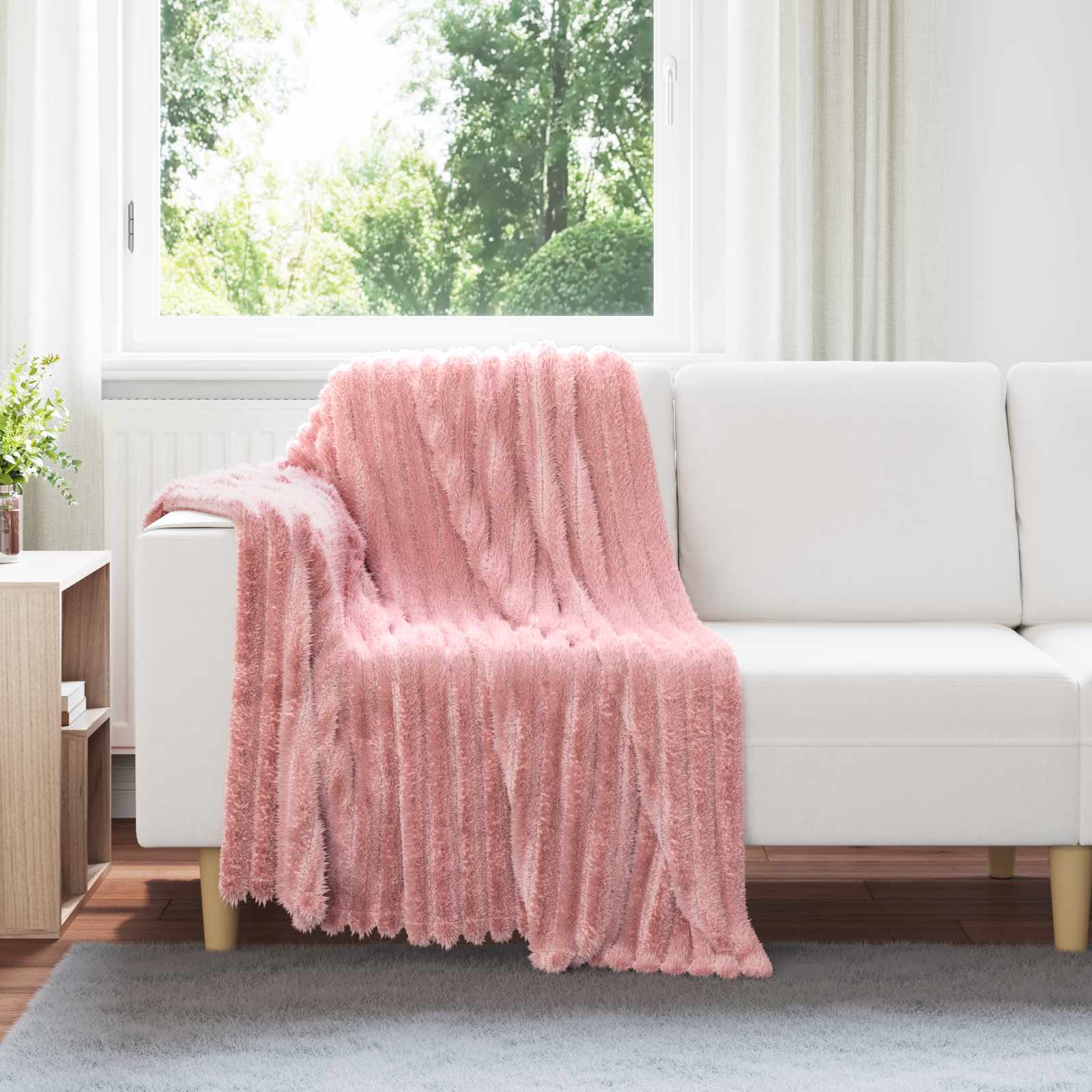 Kastetæpper 6 pcs Lyserød 150 x 130 cm Fleece