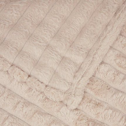 Throw tæppe Beige 200 x 150 cm Fleece