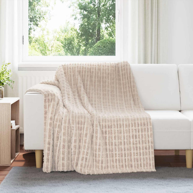 Throw tæppe Beige 200 x 150 cm 0.75 kg Fleece