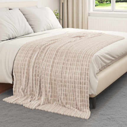Throw tæppe Beige 200 x 150 cm Fleece