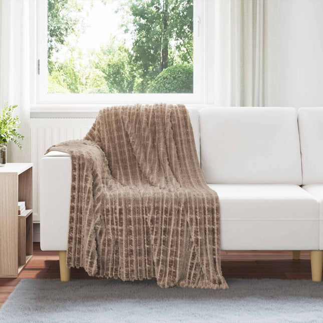 Throw tæppe Camel 150 x 130 cm Fleece