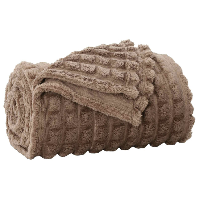 Throw tæppe Camel 150 x 130 cm Fleece