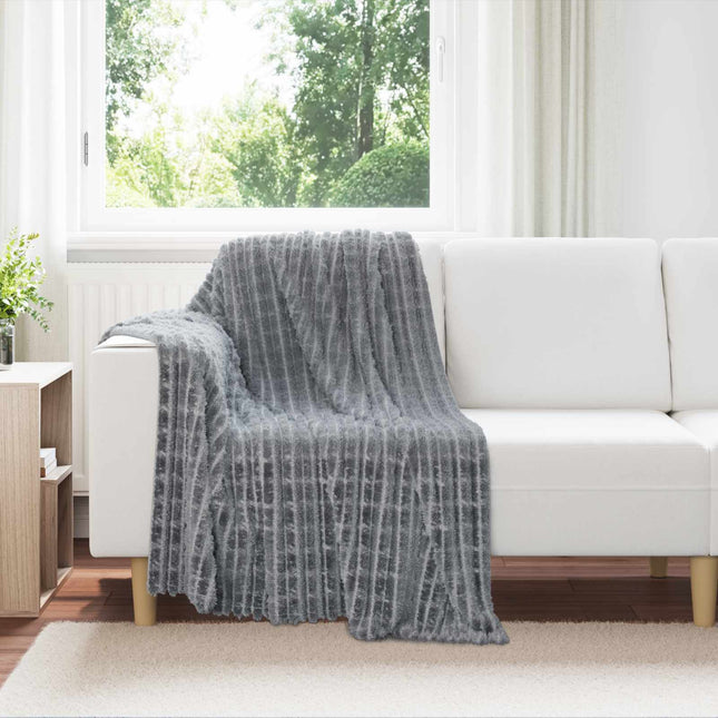 Throw tæppe Mørkegrå 150 x 130 cm 0.51 kg Fleece