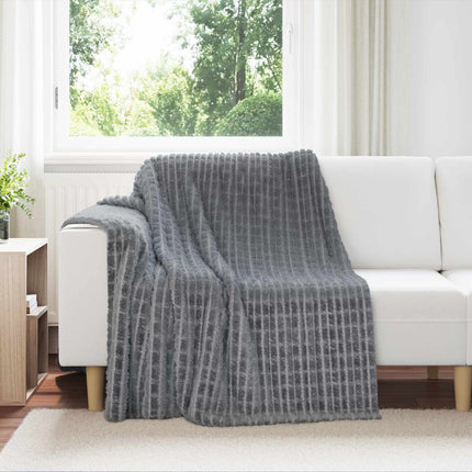 Throw tæppe Mørkegrå 200 x 150 cm Fleece