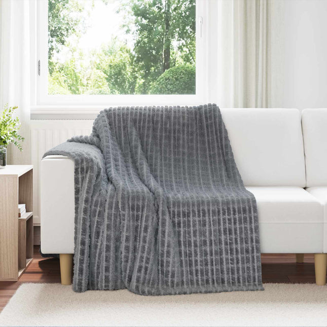 Throw tæppe Mørkegrå 200 x 150 cm 0.78 kg Fleece