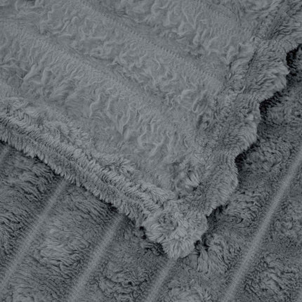Throw tæppe Mørkegrå 270 x 240 cm Fleece