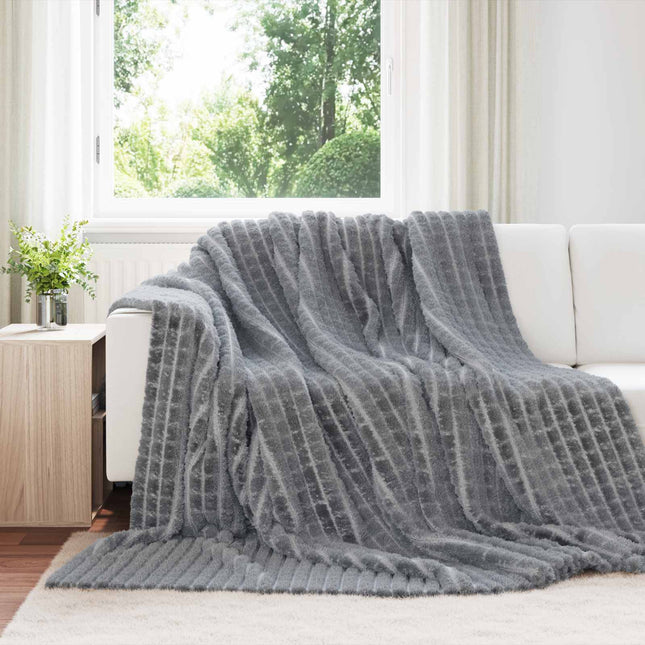 Throw tæppe Mørkegrå 270 x 240 cm 1.66 kg Fleece