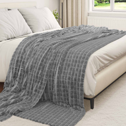 Throw tæppe Mørkegrå 270 x 240 cm Fleece