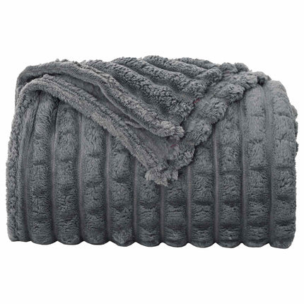 Throw tæppe Mørkegrå 270 x 240 cm Fleece