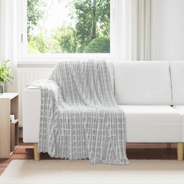 Throw tæppe Grå 150 x 130 cm 0.51 kg Fleece