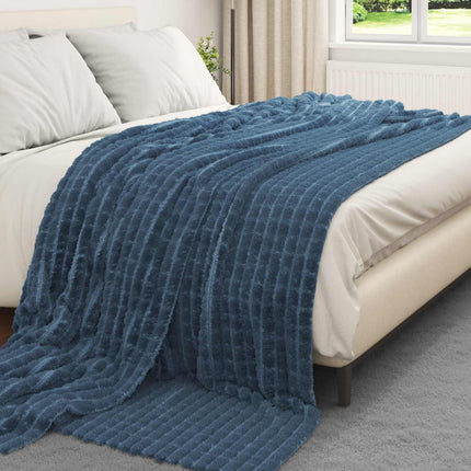 Throw tæppe Mørkeblå 240 x 220 cm Fleece