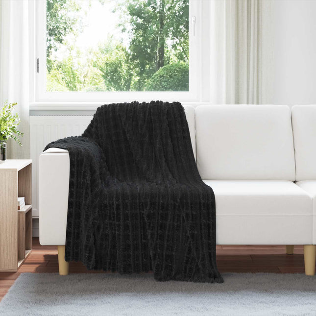 Throw tæppe Sort 150 x 130 cm 0.5 kg Fleece