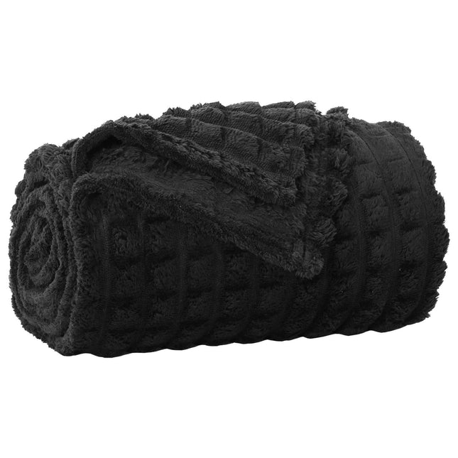 Throw tæppe Sort 150 x 130 cm 0.5 kg Fleece
