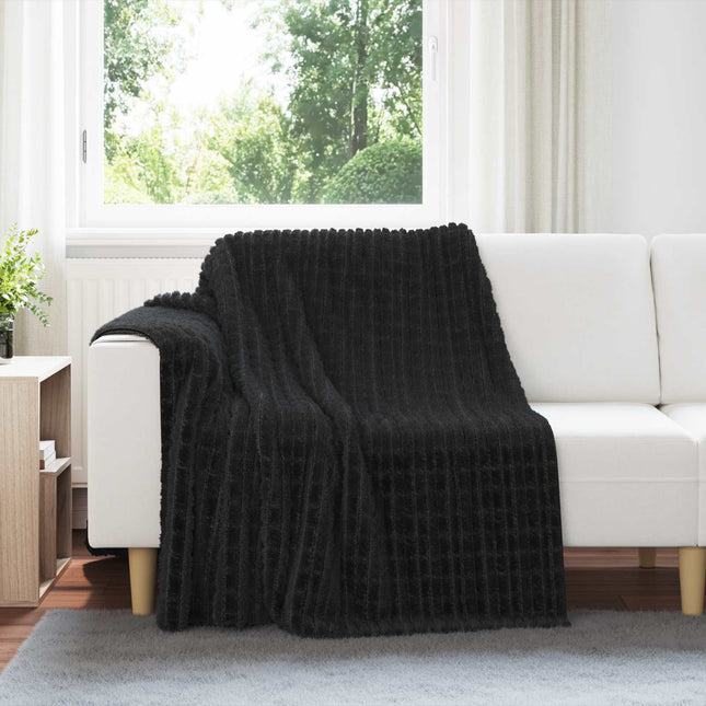 Throw tæppe Sort 200 x 150 cm 0.75 kg Fleece