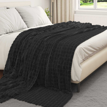 Throw tæppe Sort 240 x 220 cm Fleece