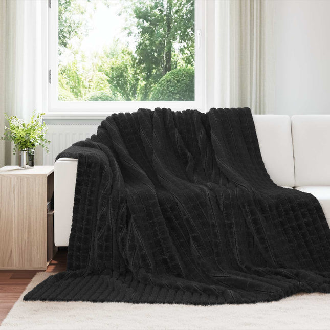 Throw tæppe Sort 270 x 240 cm 1.7 kg Fleece
