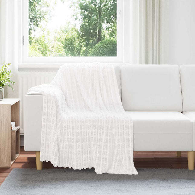 Throw tæppe Hvid 150 x 130 cm 0.5 kg Fleece