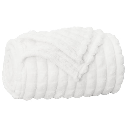 Throw tæppe Hvid 200 x 150 cm Fleece
