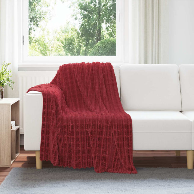 Throw tæppe Bordeaux Rød 150 x 130 cm 0.5 kg Fleece