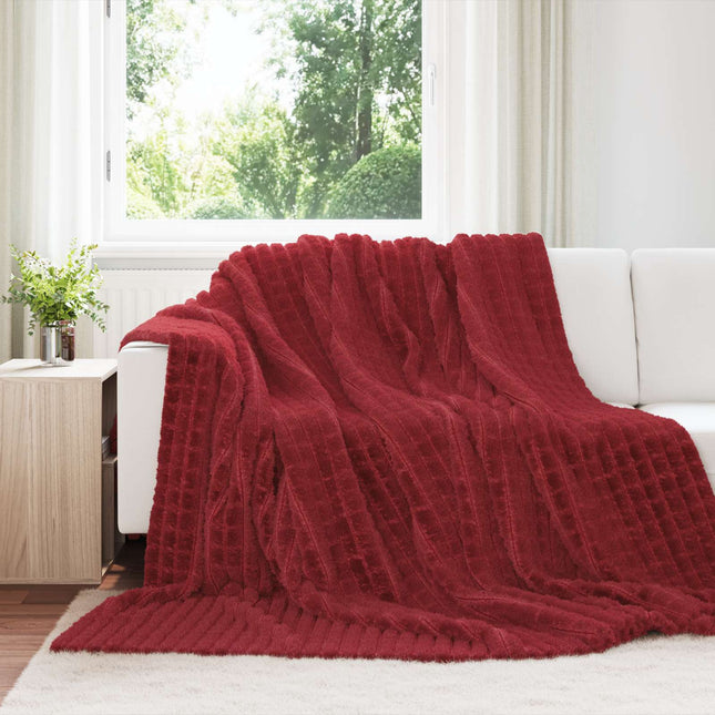 Throw tæppe Bordeaux Rød 240 x 220 cm 1.37 kg Fleece