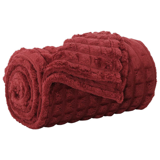 Throw tæppe Bordeaux Rød 270 x 240 cm 1.69 kg Fleece