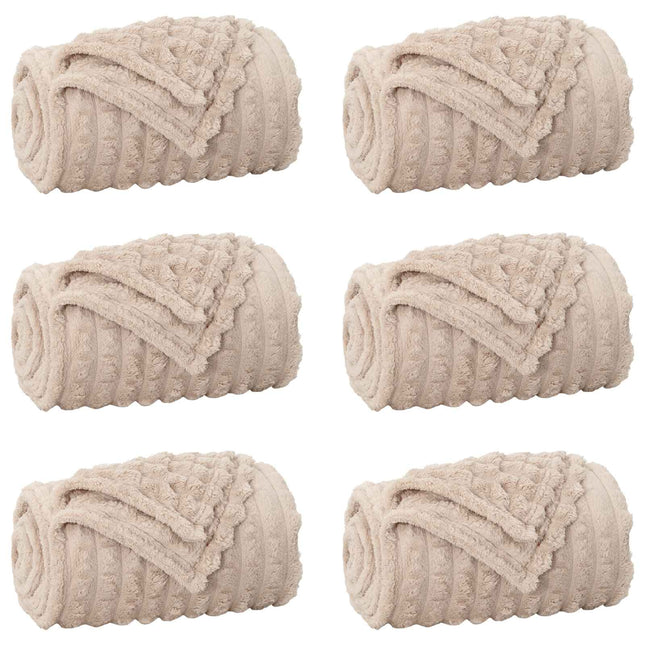 Kastetæpper 6 stk. Beige 150 x 130 cm 2.75 kg Fleece